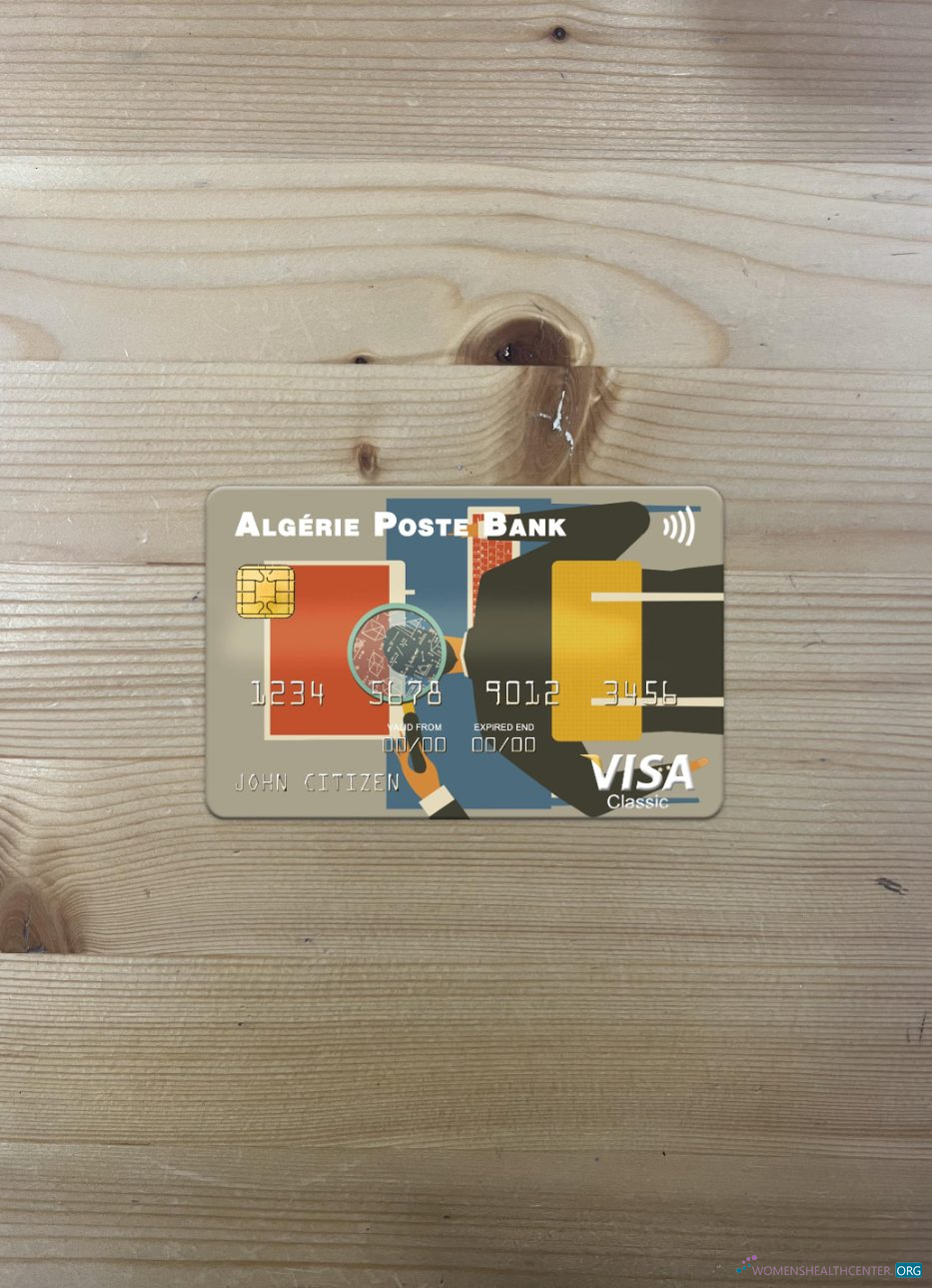 Download Algeria Algérie Poste Bank visa card photolook front Photoshop template